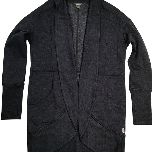 EDDIE BAUER - Open Front Cardigan Sweater Dark Heather Gray - S - Picture 2 of 14